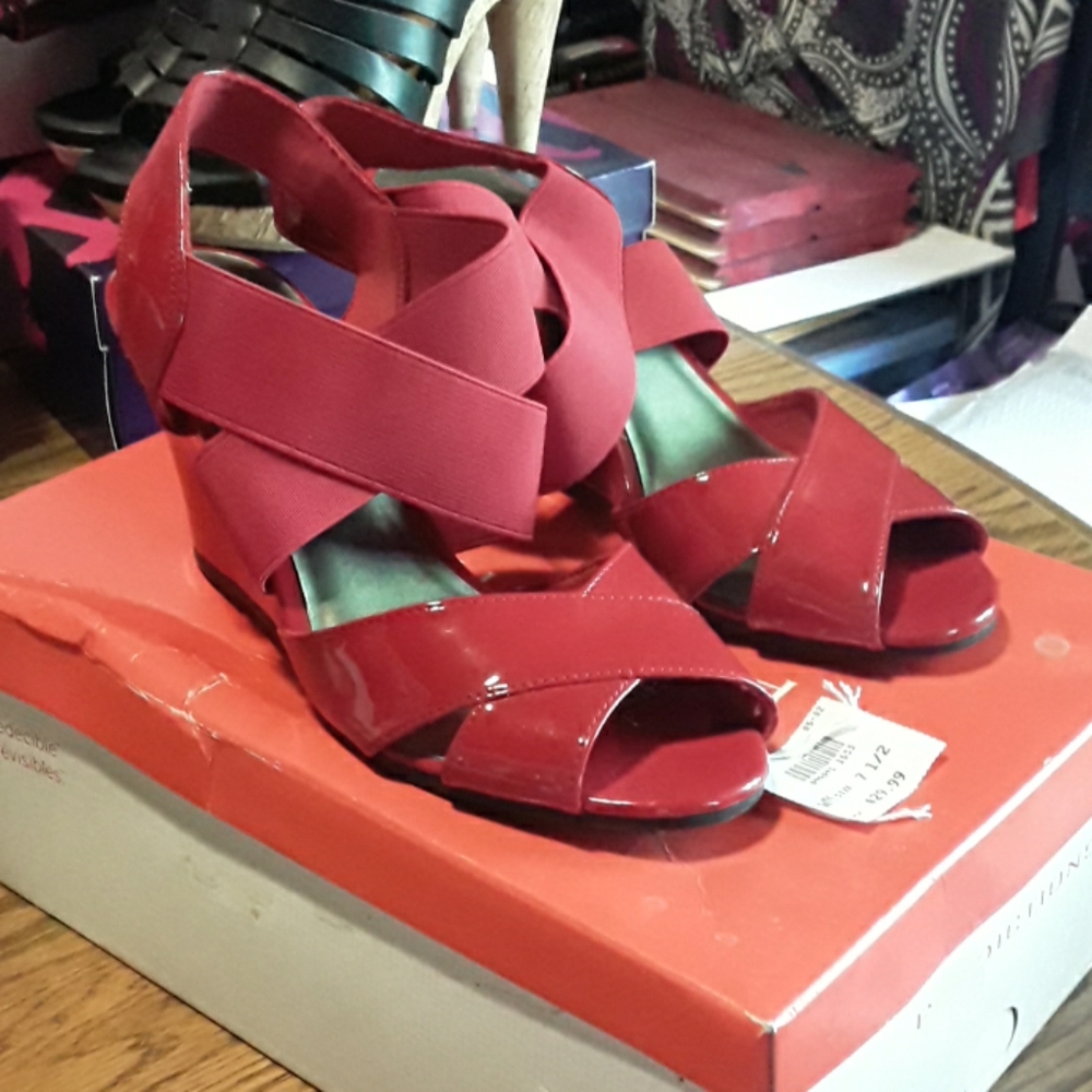 Predictions by Payless Red Wedge Sandals